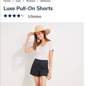 Vineyard Vines Luxe Shorts, pull on elastic waist. NWT, black, Tencel